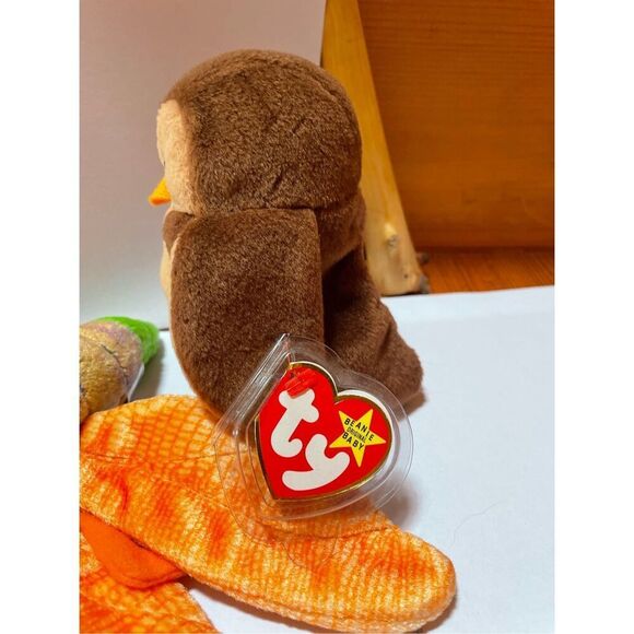 Hoot, Tiptoe, and Glow Beanie Babies - Picture 2 of 7